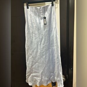 Aritzia Light Blue Satin Maxi Skirt